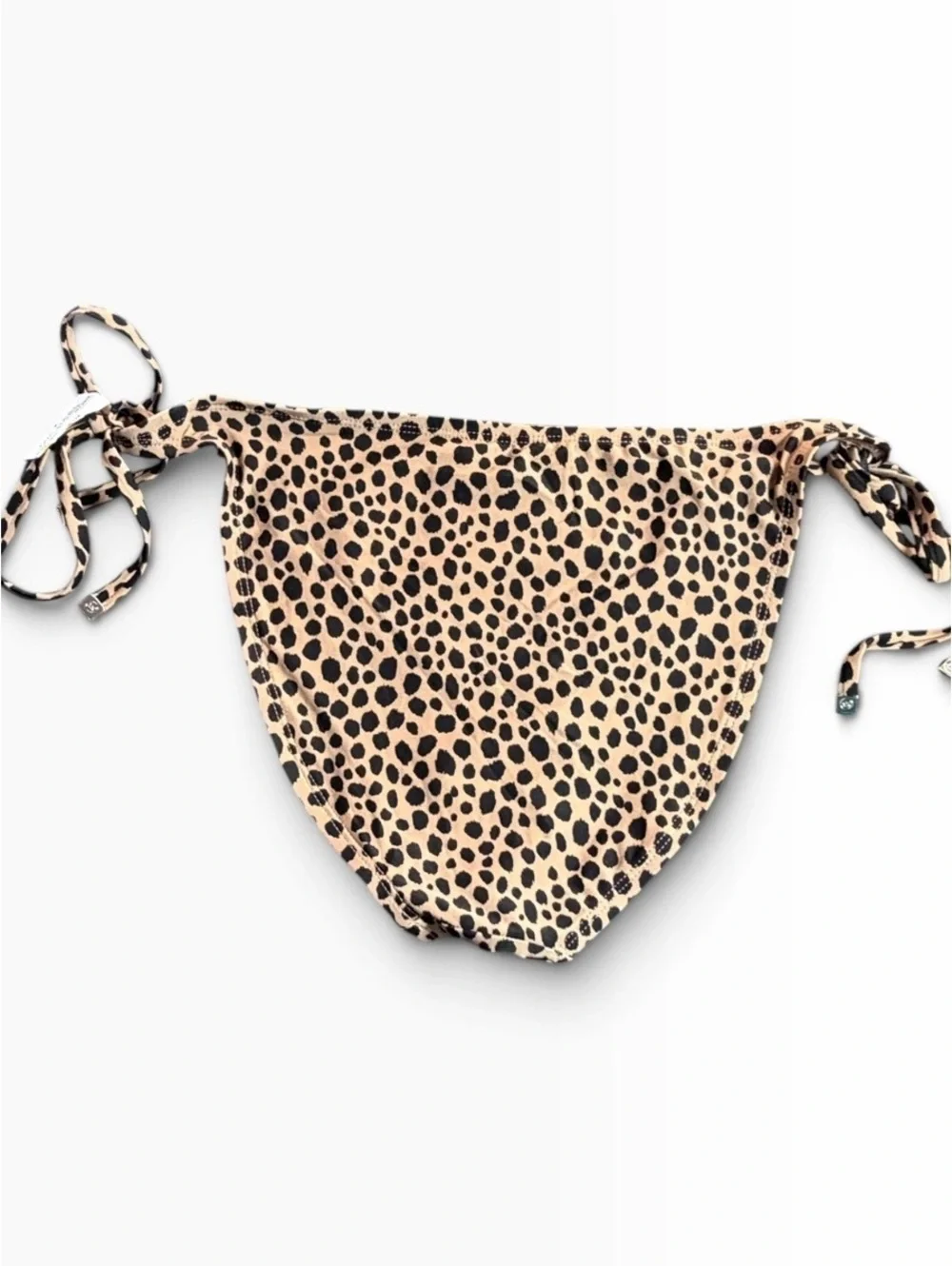 MICHEAL Michael Kors animal print string tie logo accent tassle bikini bottom